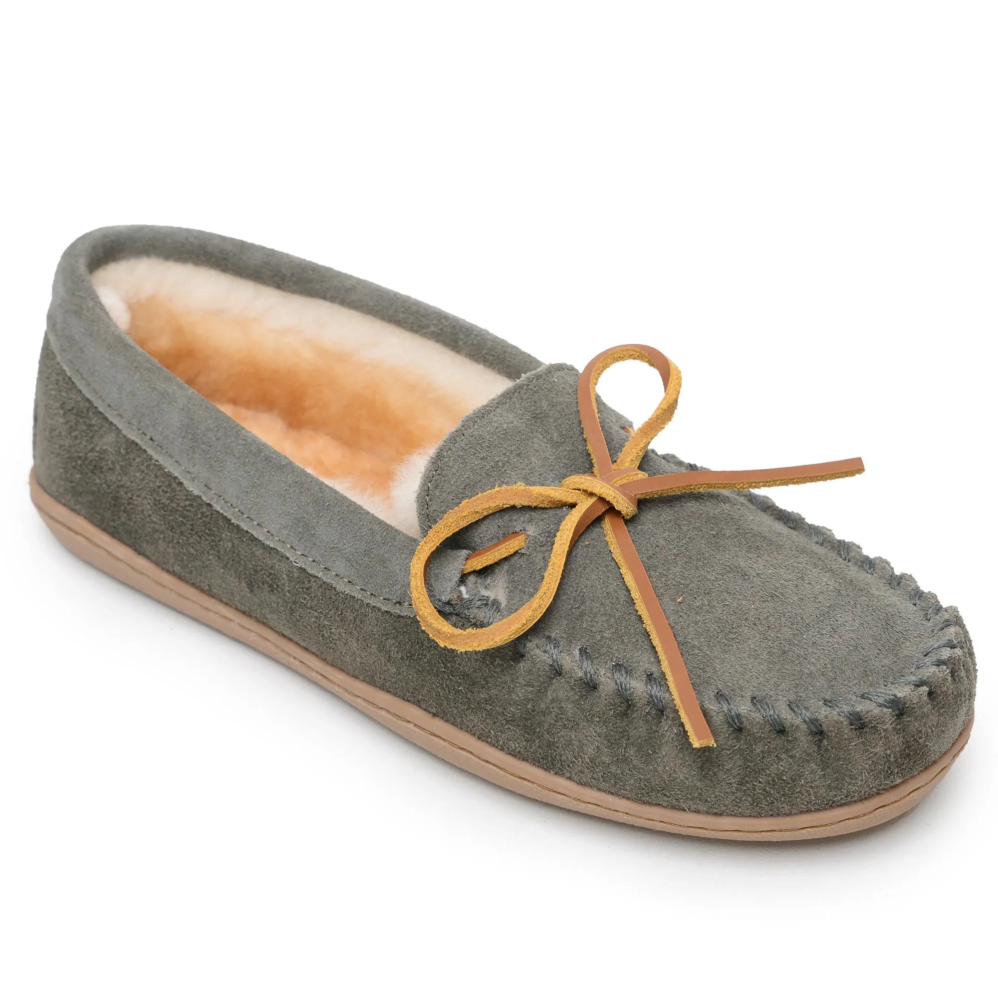 Minnetonka Sheepskin Hardsole Moc - Womens Slippers - Hatcountry