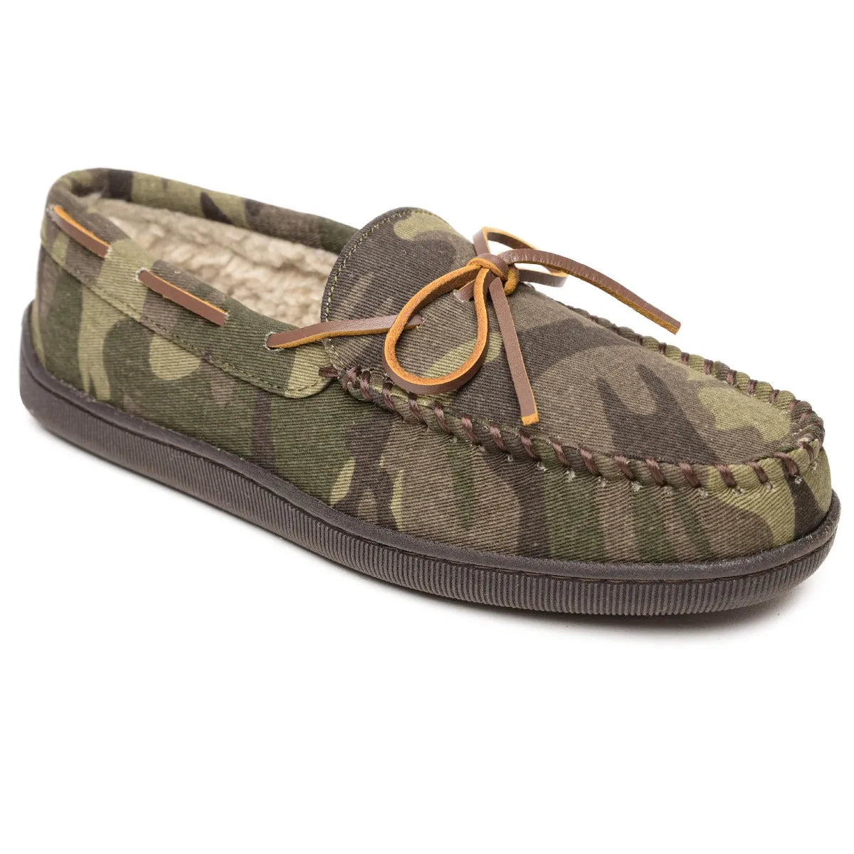 Minnetonka Pile Lined Hardsole Canvas (Camo) - Mens Slipper - Hatcountry