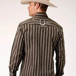 Roper Chocolate Stripe (Brown) - Men's Western Shirt - Hatcountry