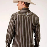 Roper Chocolate Stripe (Brown) - Men's Western Shirt - Hatcountry