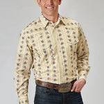 Roper Floral Stripe (Yellow) - Men's Western Shirt - Hatcountry