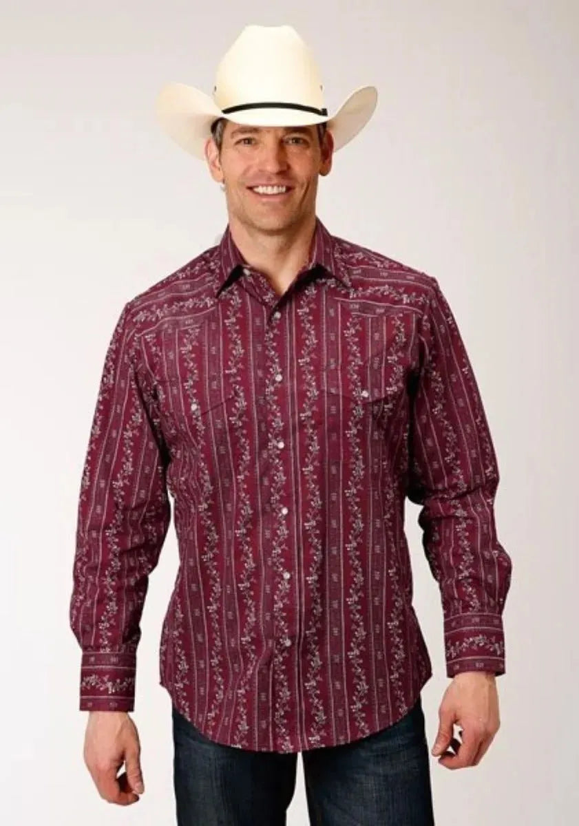 Roper Garnet Grove (Red) - Men's Western Shirt - Hatcountry