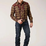 Roper Redwood Ripple (Brown) - Men's Western Shirt - Hatcountry
