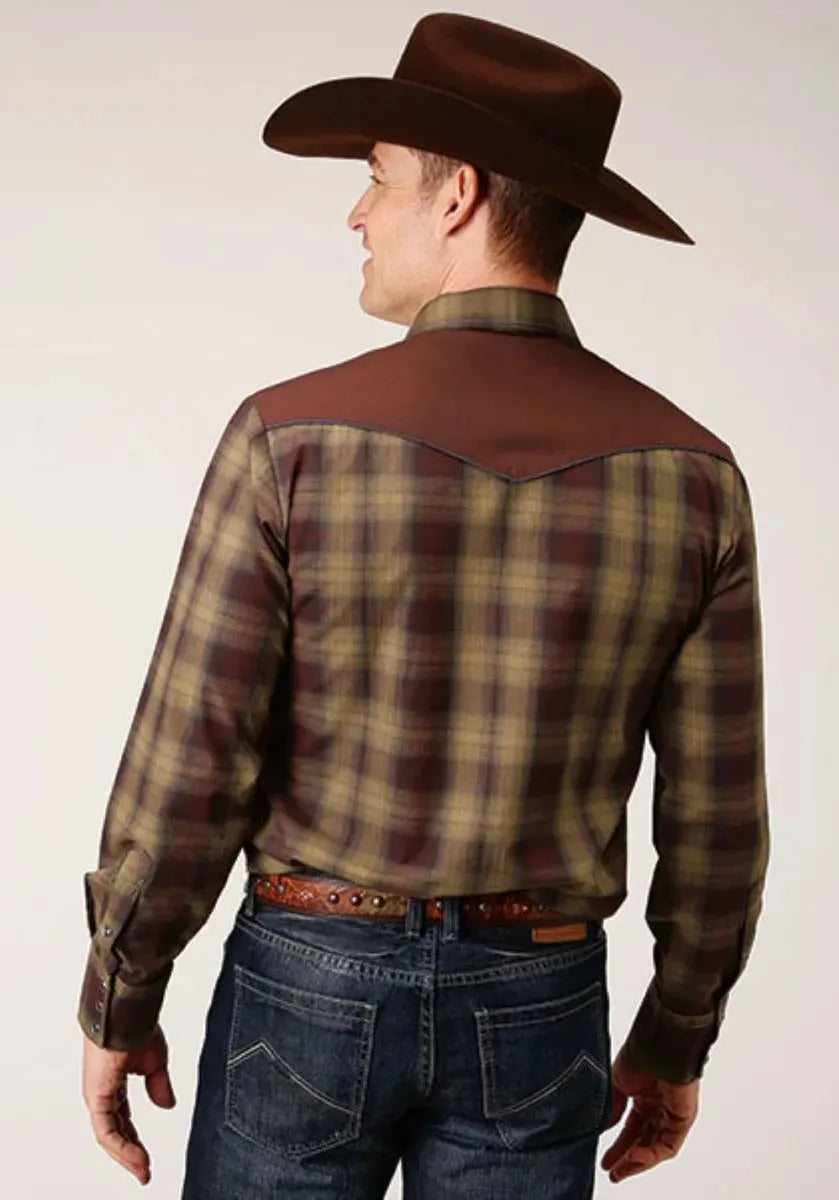 Roper Redwood Ripple (Brown) - Men's Western Shirt - Hatcountry