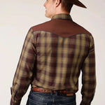 Roper Redwood Ripple (Brown) - Men's Western Shirt - Hatcountry
