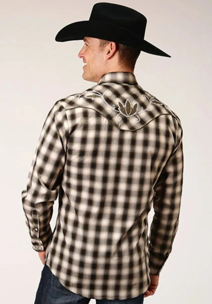 Roper Midnight Olive (Black) - Men's Western Shirt - Hatcountry
