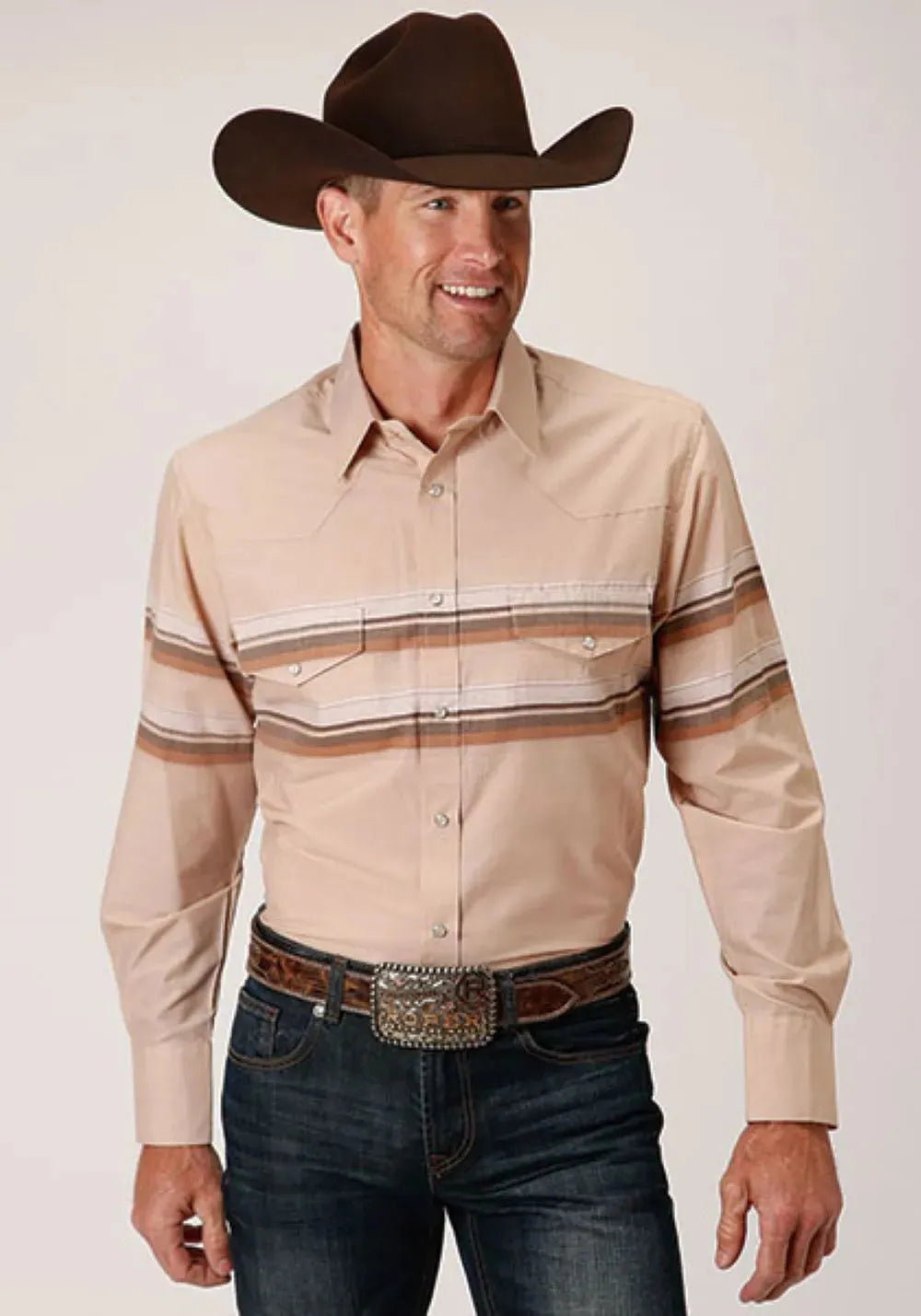 Roper Sandy Trails (Tan) - Men's Western Shirt - Hatcountry