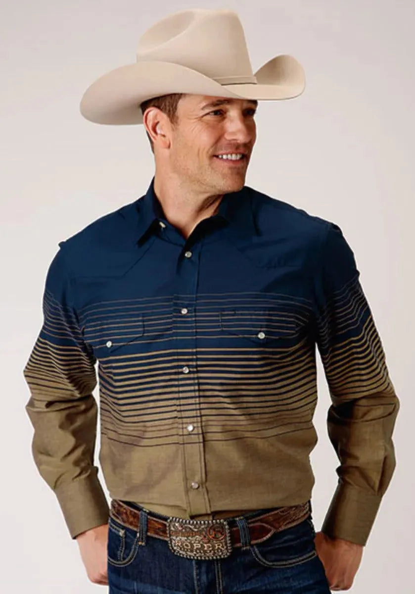 Roper Blue Horizon (Blue) - Men's Western Shirt - Hatcountry