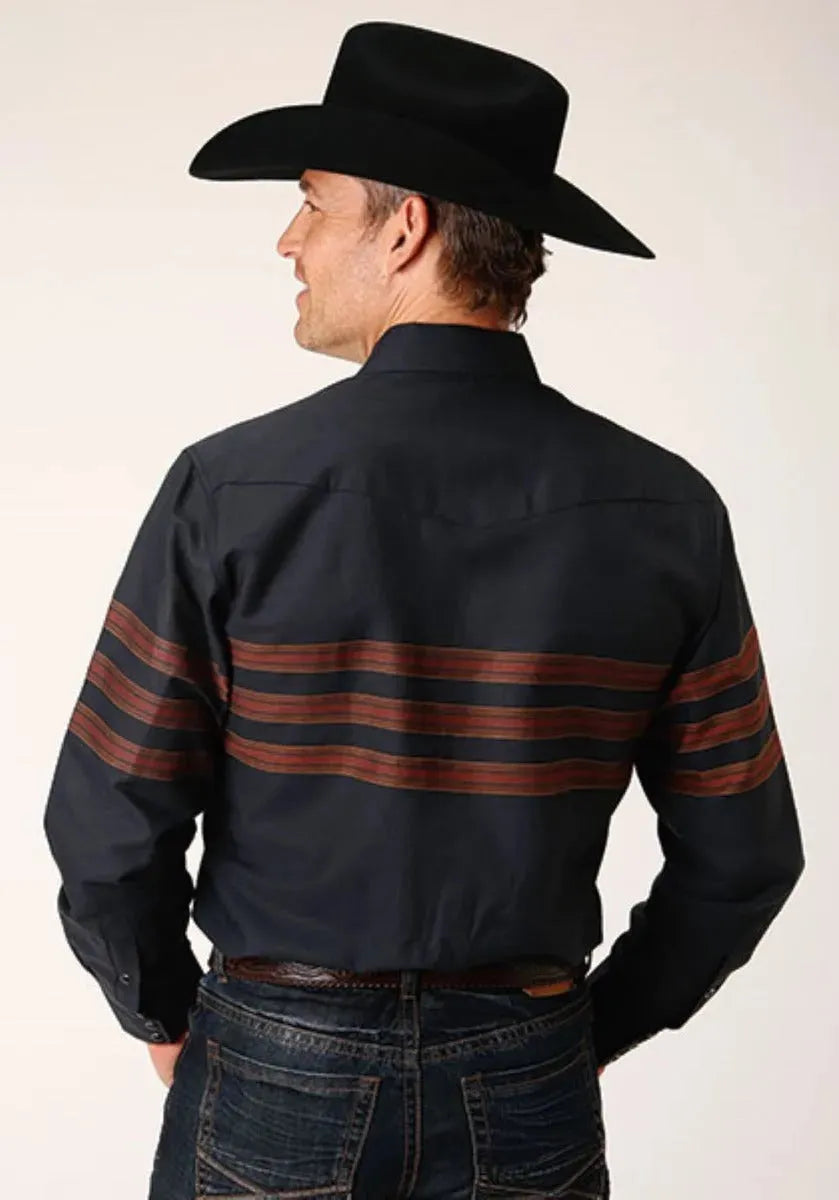 Roper Black Saddle (Black) - Men's Western Shirt - Hatcountry