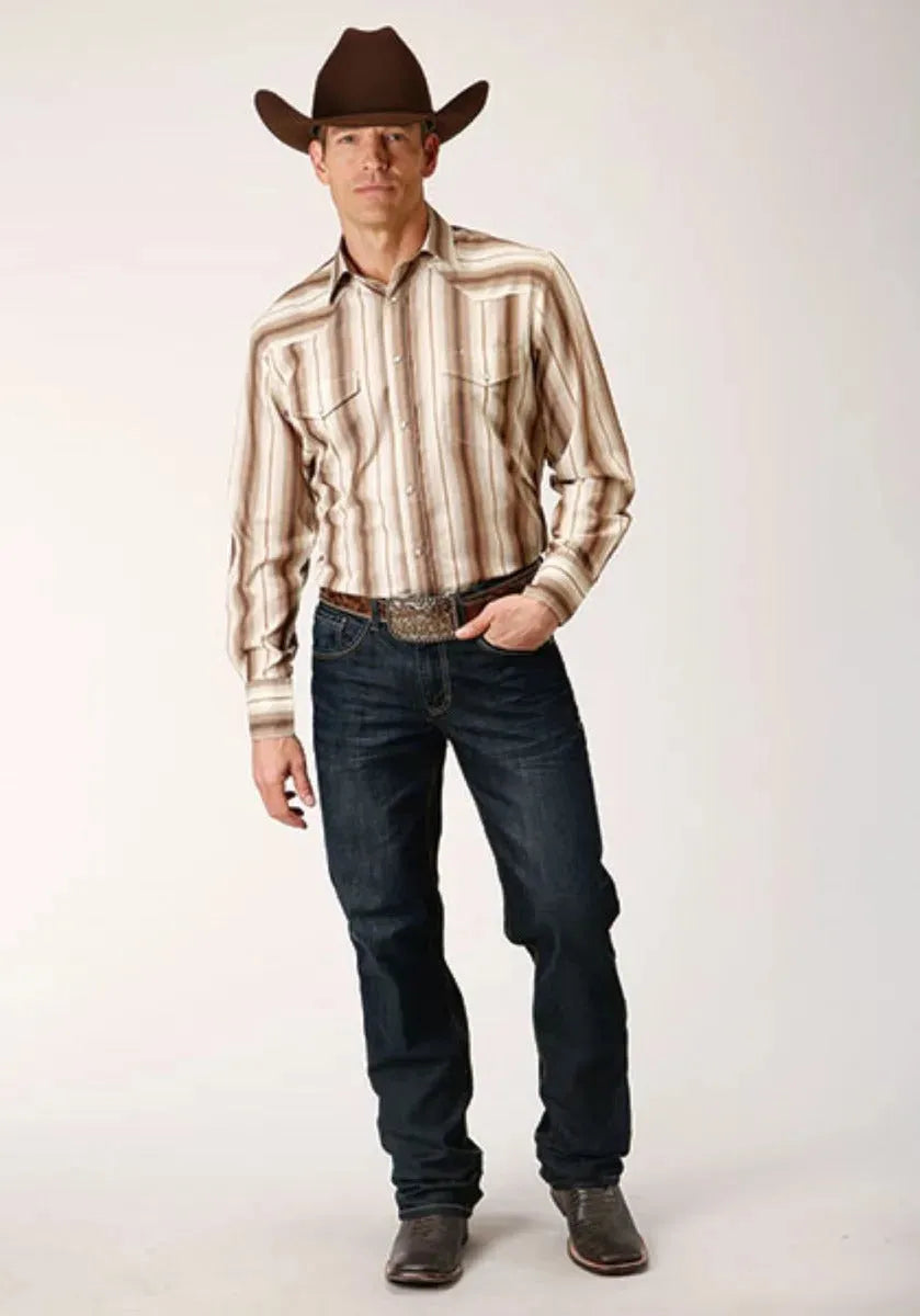 Roper Bison Brew (Brown) - Men's Western Shirt - Hatcountry
