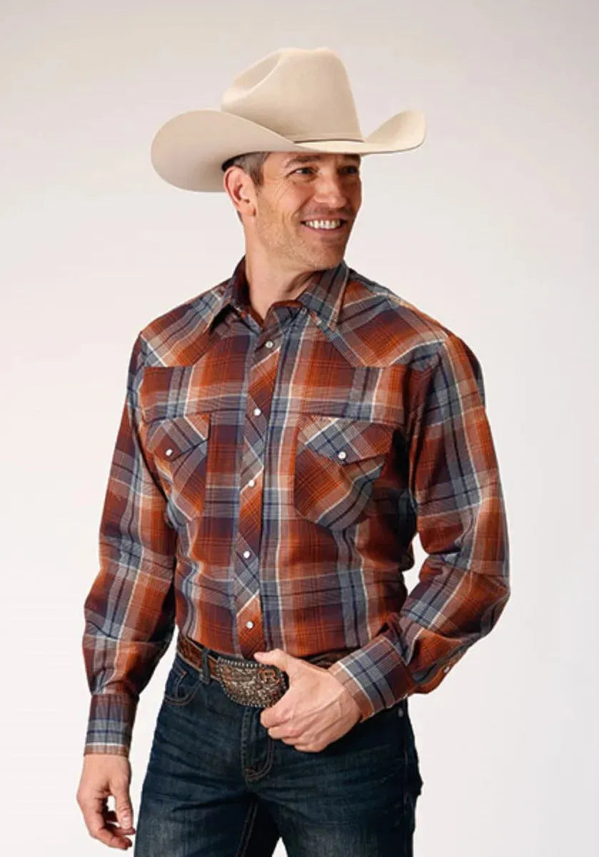 Roper Coyote Woven (Brown) - Men's Western Shirt - Hatcountry