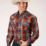 Roper Coyote Woven (Brown) - Men's Western Shirt - Hatcountry