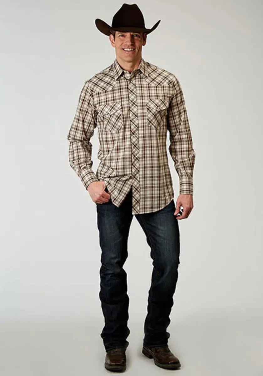 Roper Desert Plaid (Brown) - Men's Western Shirt - Hatcountry