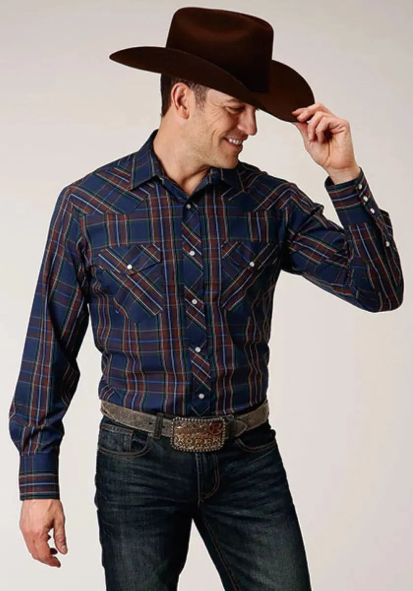 Roper Midnight Delight (Blue) - Men's Western Shirt - Hatcountry