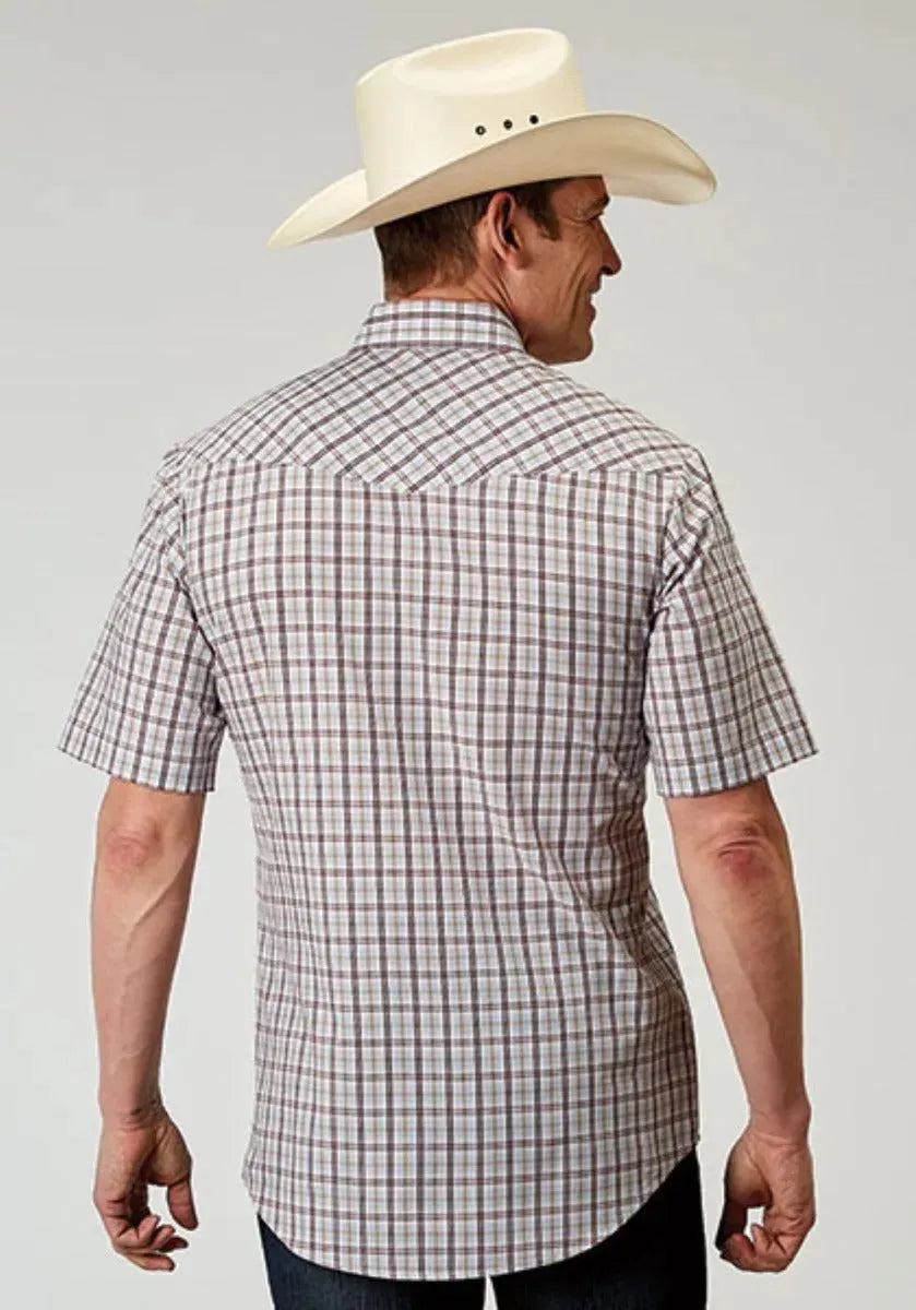 Roper Vintage Plaid (White) - Men's Western Shirt - Hatcountry