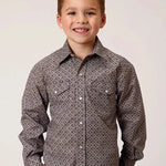 Roper Retro Print (Wine) - Boy's Western Shirt - Hatcountry