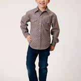 Roper Retro Print (Wine) - Boy's Western Shirt - Hatcountry