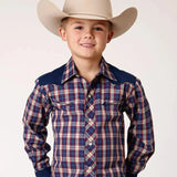 Roper Little Trailblazer (Blue) - Boy's Western Shirt - Hatcountry