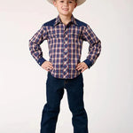 Roper Little Trailblazer (Blue) - Boy's Western Shirt - Hatcountry