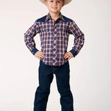 Roper Little Trailblazer (Blue) - Boy's Western Shirt - Hatcountry