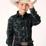 Roper Western Woods (Green) - Boy's Western Shirt - Hatcountry