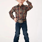 Roper Wild West Junior (Brown) - Boy's Western Shirt - Hatcountry