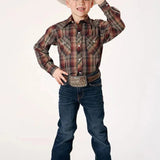 Roper Wild West Junior (Brown) - Boy's Western Shirt - Hatcountry