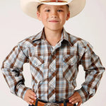 Roper Bluebird Ridge (Brown) - Boy's Western Shirt - Hatcountry