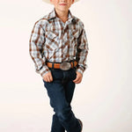 Roper Bluebird Ridge (Brown) - Boy's Western Shirt - Hatcountry