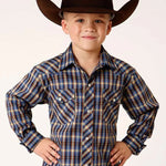 Roper Azure Skyline (Blue) - Boy's Western Shirt - Hatcountry