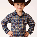 Roper Azure Skyline (Blue) - Boy's Western Shirt - Hatcountry