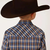 Roper Azure Skyline (Blue) - Boy's Western Shirt - Hatcountry