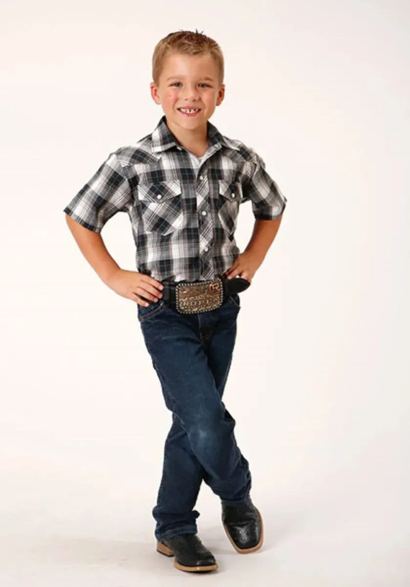 Roper Ghostly Gallop (White) - Boy's Western Shirt - Hatcountry