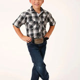 Roper Ghostly Gallop (White) - Boy's Western Shirt - Hatcountry