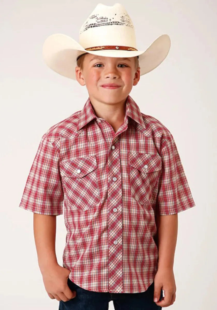 Roper Cherry Blast (Red) - Boy's Western Shirt - Hatcountry