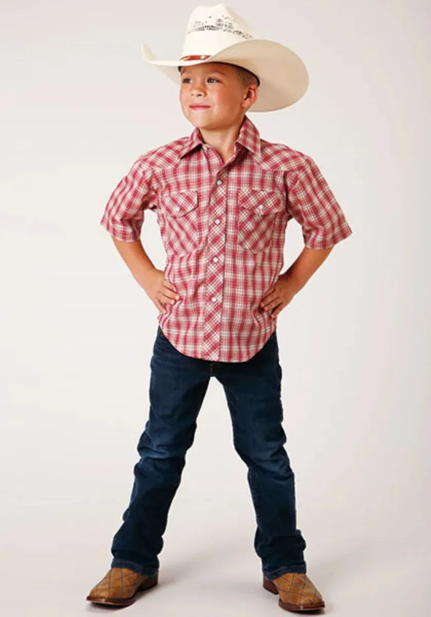 Roper Cherry Blast (Red) - Boy's Western Shirt - Hatcountry
