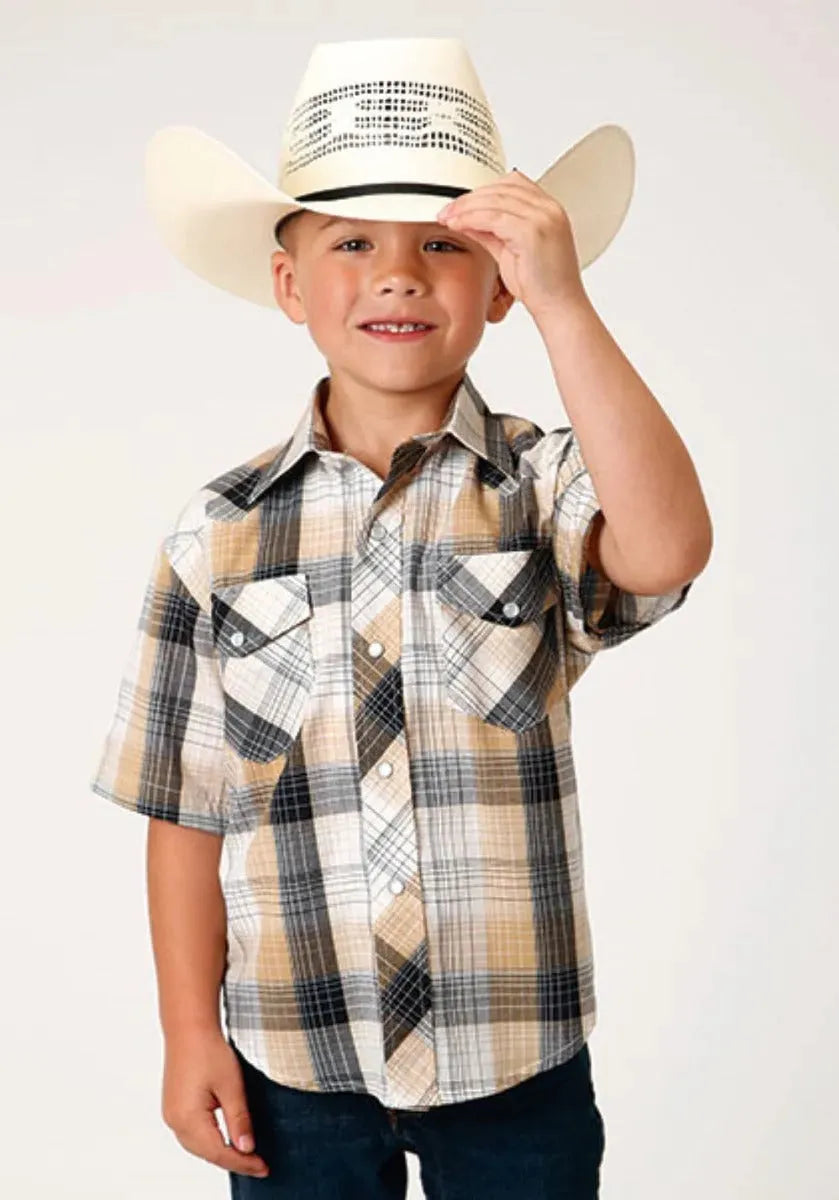 Roper Buckaroo (Black) - Boy's Western Shirt - Hatcountry