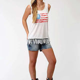 Roper Americana (White) - Women's Tank Top - Hatcountry