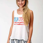Roper Americana (White) - Women's Tank Top - Hatcountry