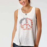 Roper Americana Peace (White) - Women's Tank Top - Hatcountry
