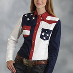 Roper American Flag Long Sleeve Snap - Women's Shirt - Hatcountry