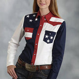 Roper American Flag Long Sleeve Snap - Women's Shirt - Hatcountry