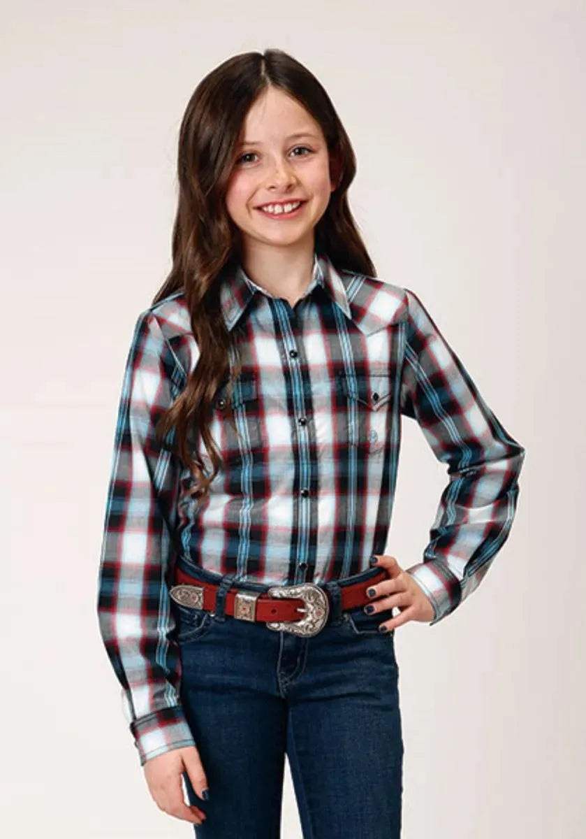 Roper Black Canyon (Black) - Girl's Western Snap Shirts - Hatcountry