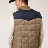 Roper 1473 Quilted Vest (Khaki/Navy) - Men's Vest