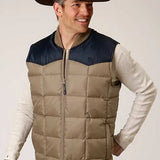 Roper 1473 Quilted Vest (Khaki/Navy) - Men's Vest