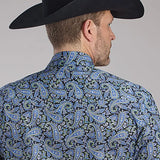 Roper Deep Cobalt Paisley (Blue) - Men's Western Shirt