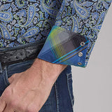 Roper Deep Cobalt Paisley (Blue) - Men's Western Shirt