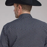 Roper Deep Cobalt Blue Diamond (Black) - Men's Western Shirt