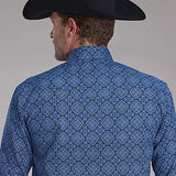 Roper Deep Cobalt Saphire Ornamental (Blue) - Men's Western Shirt