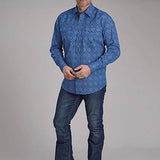Roper Deep Cobalt Saphire Ornamental (Blue) - Men's Western Shirt